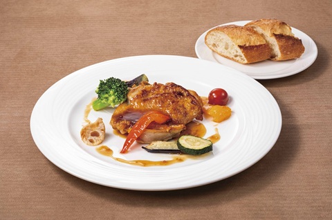 千葉県産錦爽どりもも肉のソテー　にんにく醬油ソース