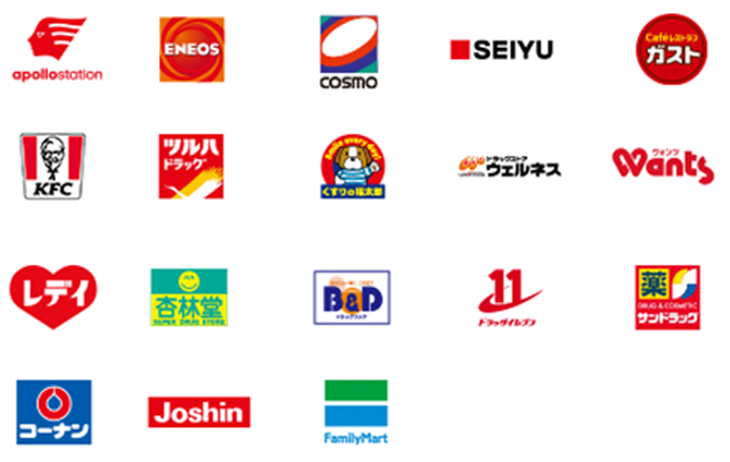 楽天ポイントカードが使えるお店